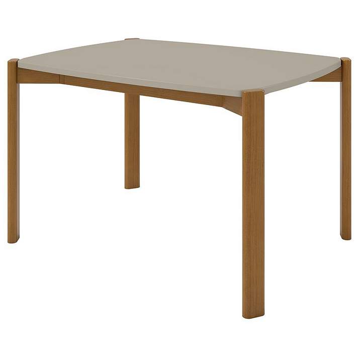 Manhattan Comfort Mid-Century Modern Gales 47.24 Dining Table with Solid Wood Legs in Greige Manhattan Comfort Mid-Century Modern Gales 47.24 Dining Table with Solid Wood Legs in Greige