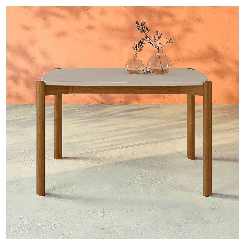Image 1 Mid Century- Modern Gales 47.24 Dining Table with Solid Wood Legs in Greige
