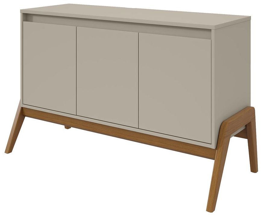Mid-Century Modern Gales 48.50 Sideboard with Solid Wood Legs in Greige