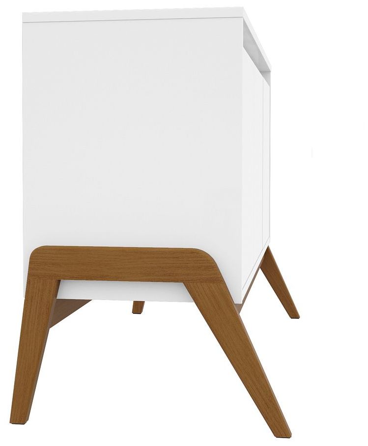 Image 7 Mid-Century Modern Gales 48.50 Sideboard with Solid Wood Legs in White more views