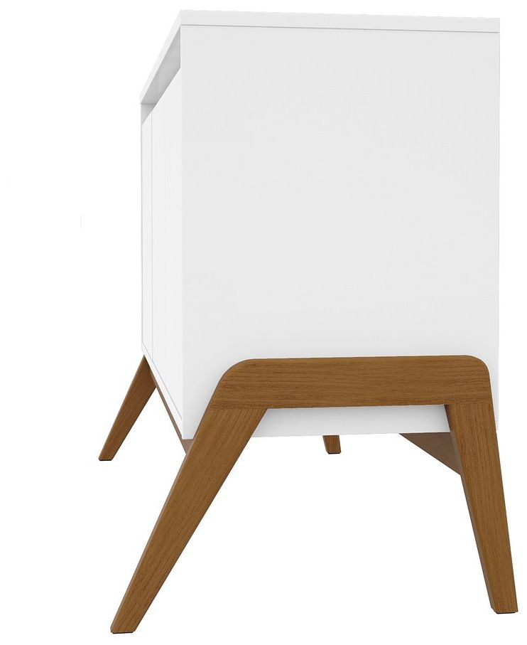Mid-Century Modern Gales 48.50 Sideboard with Solid Wood Legs in White