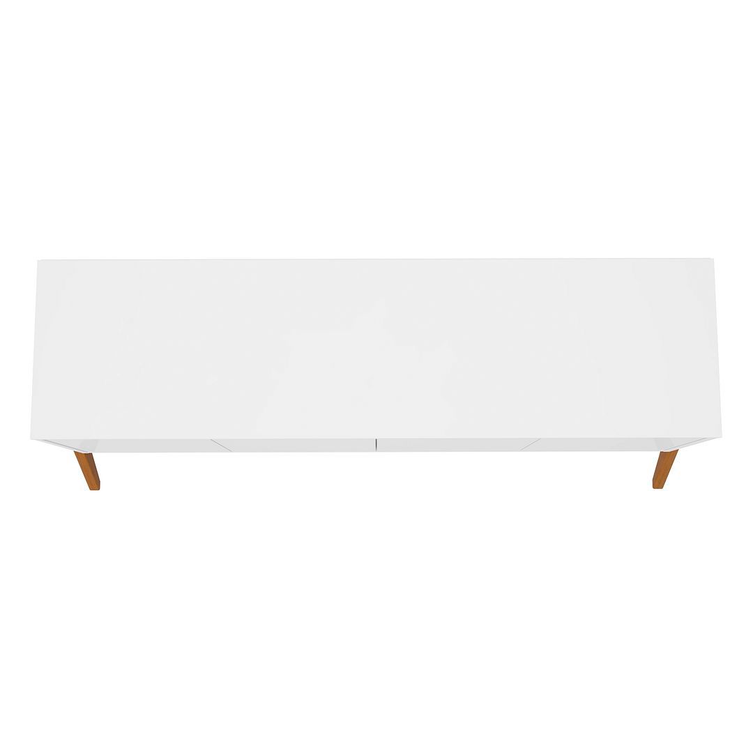 Mid-Century Modern Gales 63.32 Sideboard with Solid Wood Legs in White
