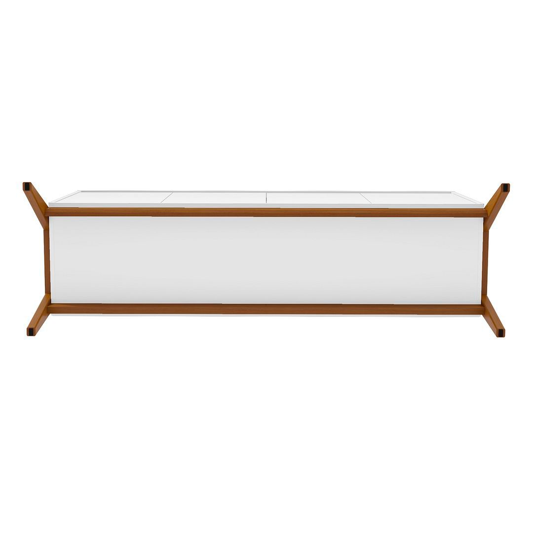 Image 6 Mid-Century Modern Gales 63.32 Sideboard with Solid Wood Legs in White more views