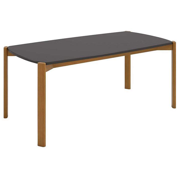 Manhattan Comfort Mid-Century Modern Gales 70.87 Dining Table with Solid Wood Legs in Matte Black Manhattan Comfort Mid-Century Modern Gales 70.87 Dining Table with Solid Wood Legs in Matte Black