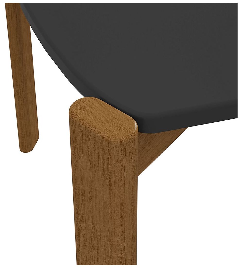 Image 4 Mid Century Modern Gales 70.87 Dining Table Solid Wood Legs in Matte Black more views