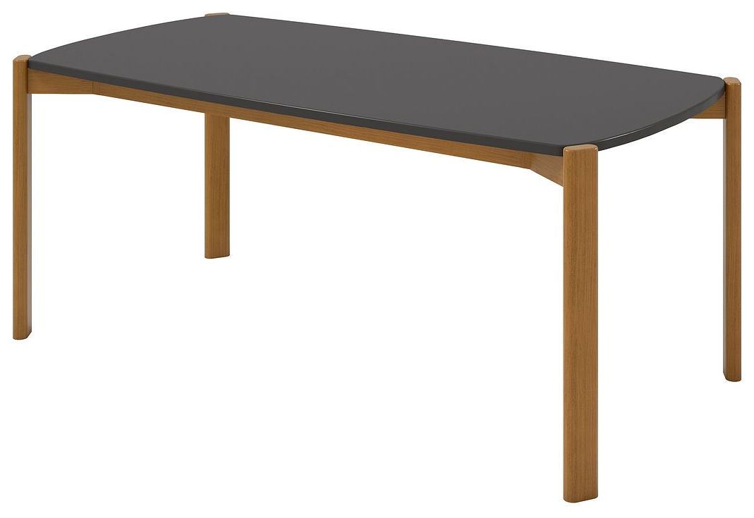 Image 7 Mid Century Modern Gales 70.87 Dining Table Solid Wood Legs in Matte Black more views