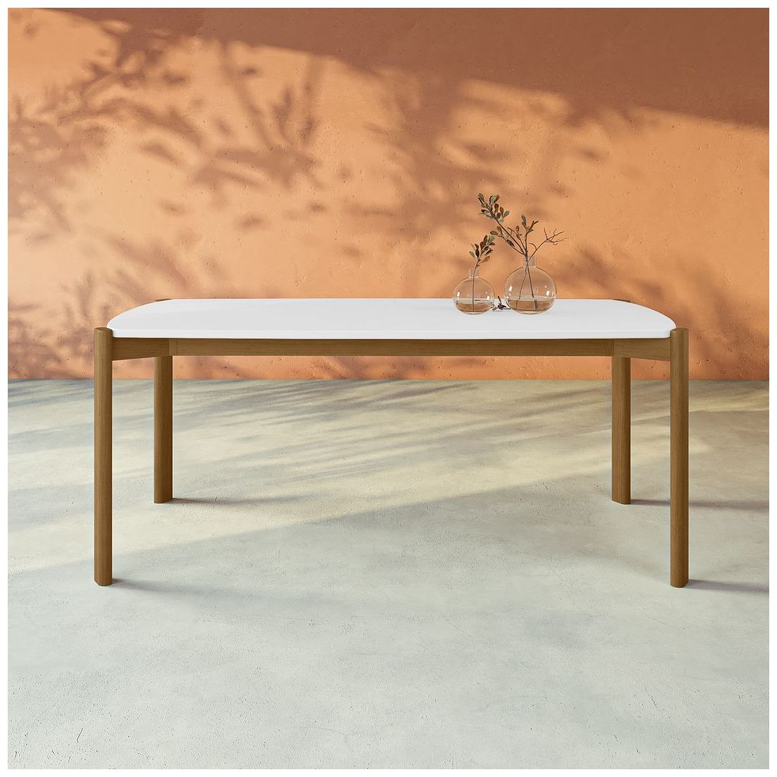 Image 2 Mid Century- Modern Gales 70.87 Dining Table Solid Wood Legs in Matte White more views