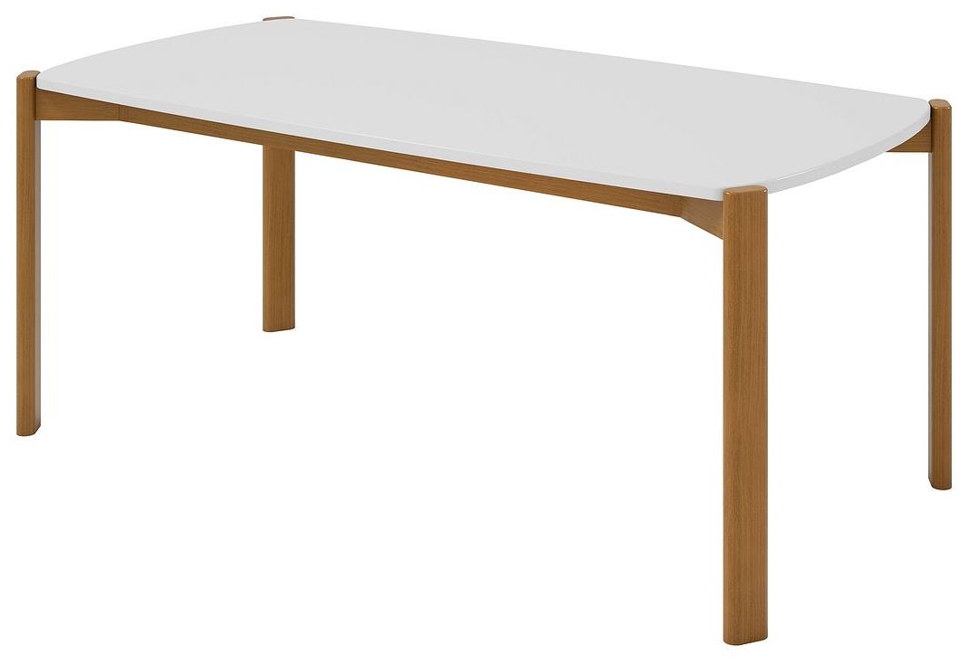 Image 7 Mid Century- Modern Gales 70.87 Dining Table Solid Wood Legs in Matte White more views