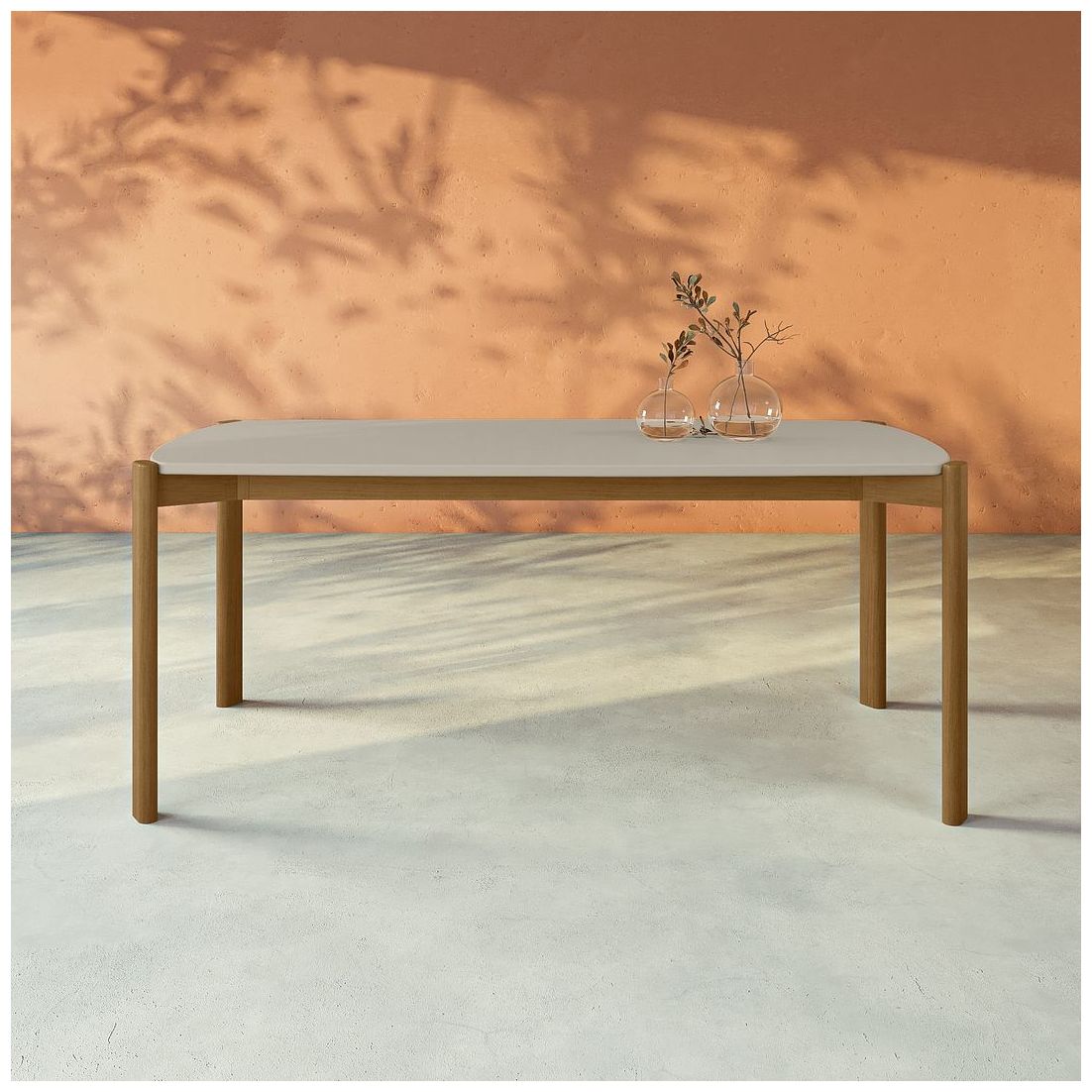 Image 2 Mid Century- Modern Gales 70.87 Dining Table with Solid Wood Legs in Greige more views