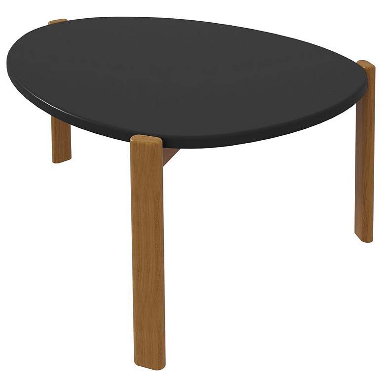 Image 1 Mid Century- Modern Gales Coffee Table with Solid Wood Legs in Matte Black