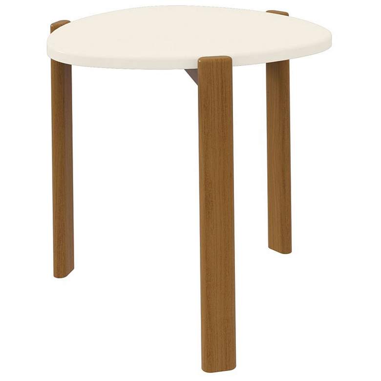 Image 1 Mid Century- Modern Gales End Table with Solid Wood Legs in Greige