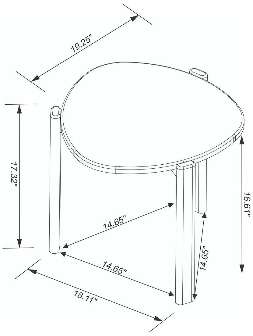 Image 3 Mid Century- Modern Gales End Table with Solid Wood Legs in Greige more views