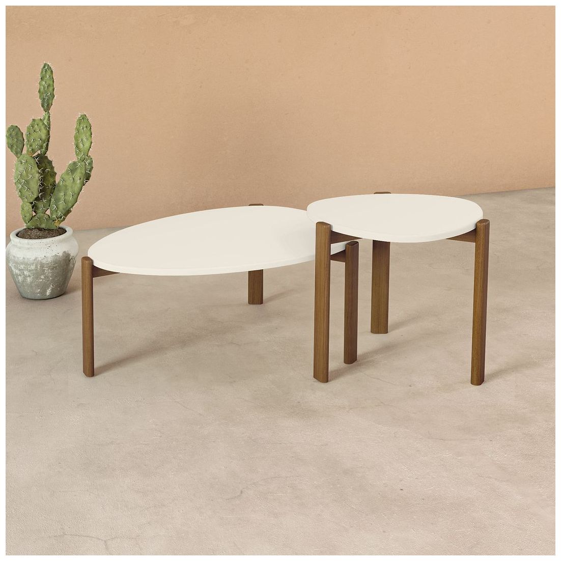 Image 7 Mid Century- Modern Gales End Table with Solid Wood Legs in Greige more views