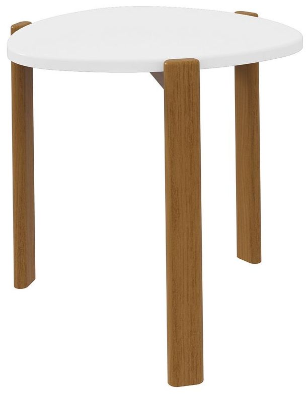 Image 5 Mid Century- Modern Gales End Table with Solid Wood Legs in Matte White more views