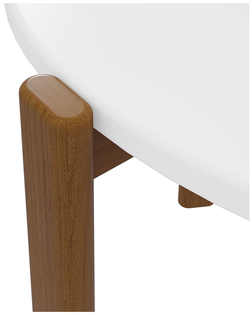 Image 6 Mid Century- Modern Gales End Table with Solid Wood Legs in Matte White more views