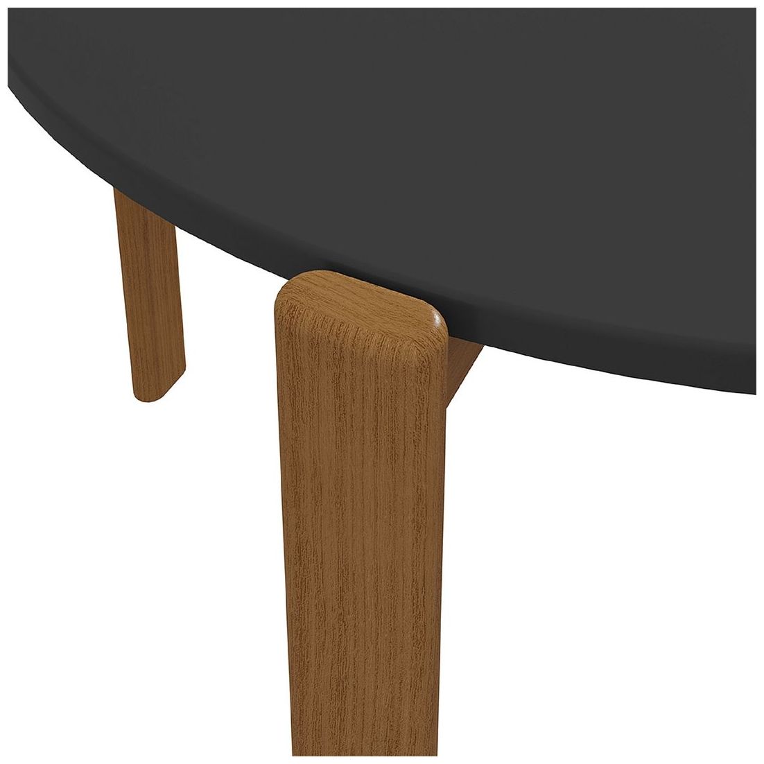 Image 4 Mid Century Modern Gales Round 46.54 Dining Table Solid Wood Legs Black more views