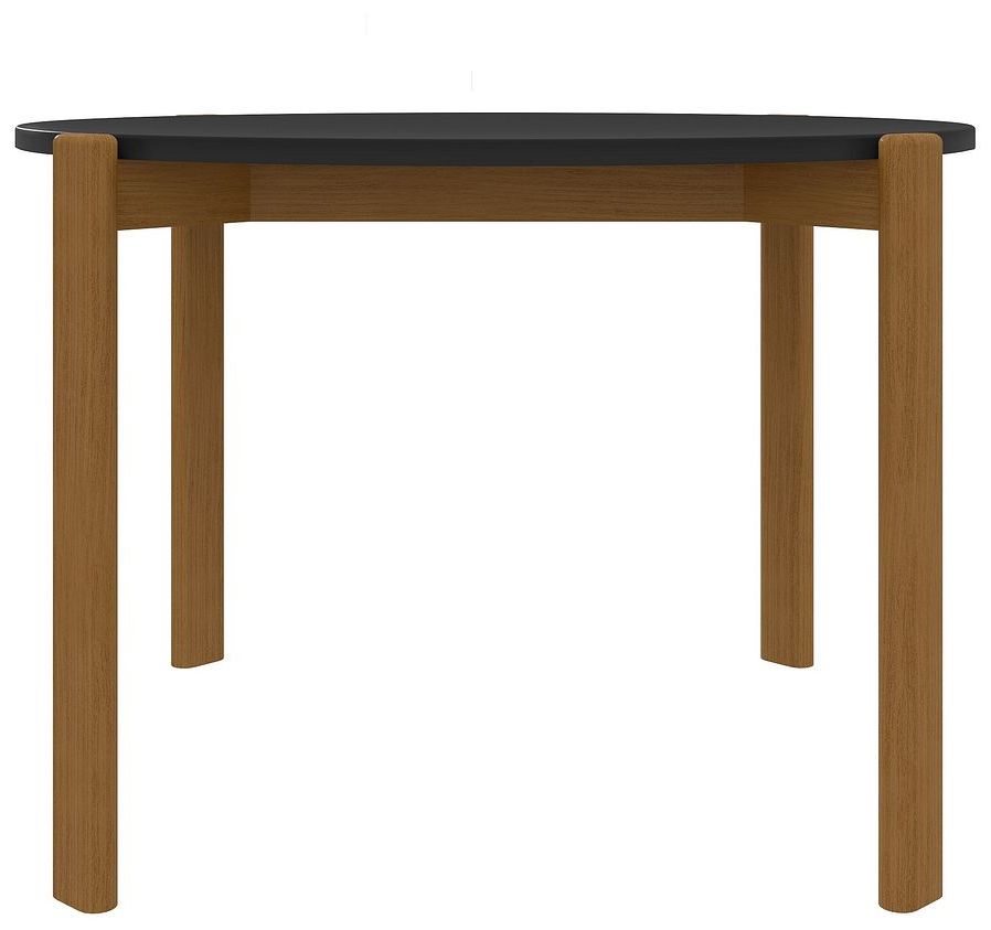 Image 6 Mid Century Modern Gales Round 46.54 Dining Table Solid Wood Legs Black more views