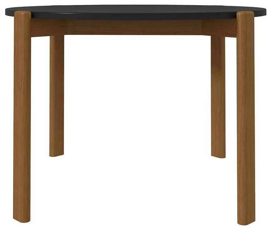 Image 7 Mid Century Modern Gales Round 46.54 Dining Table Solid Wood Legs Black more views
