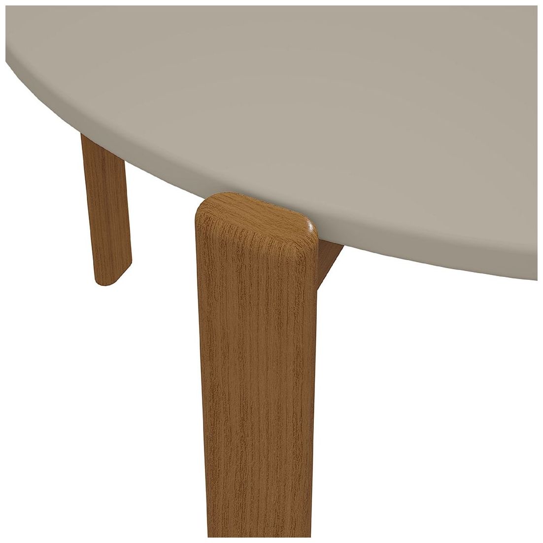 Image 4 Mid Century- Modern Gales Round 46.54 Dining Table Solid Wood Legs Greige more views