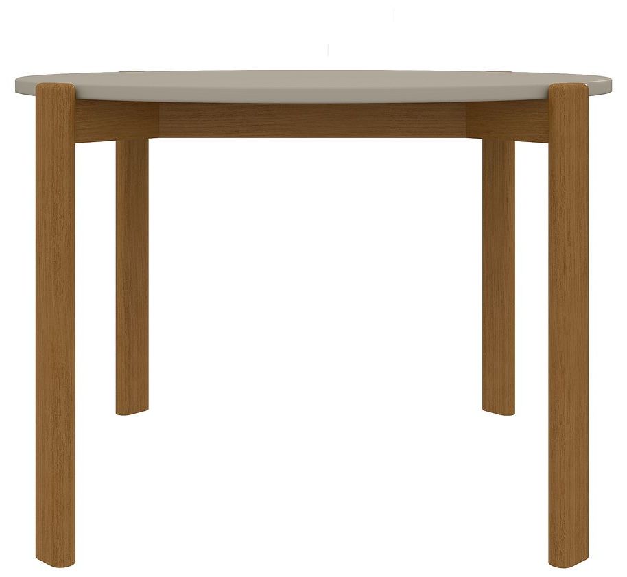 Image 5 Mid Century- Modern Gales Round 46.54 Dining Table Solid Wood Legs Greige more views