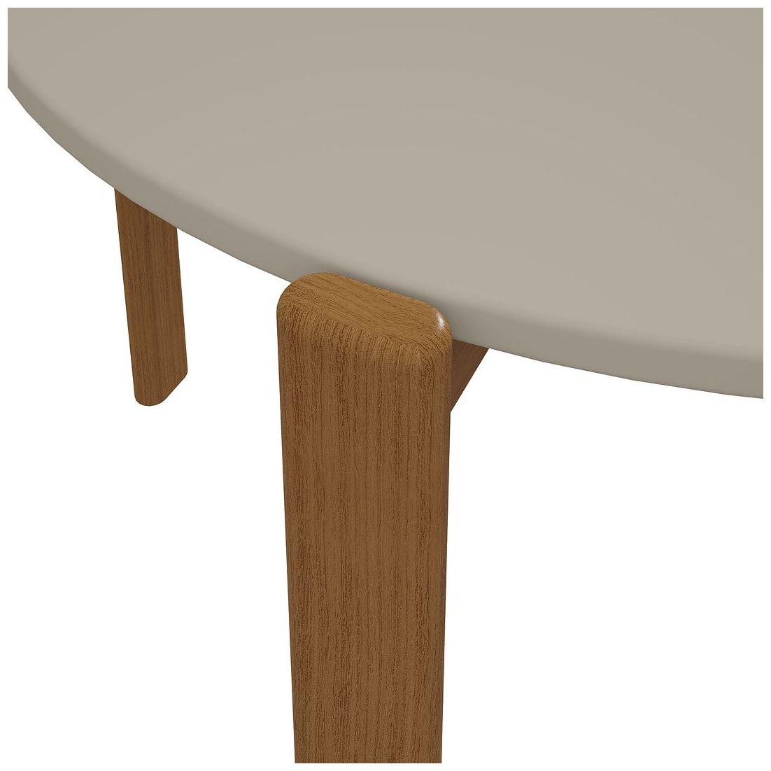 Image 6 Mid Century- Modern Gales Round 46.54 Dining Table Solid Wood Legs Greige more views
