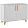 Mid-Century Modern Herald Double Side Cabinet with 2 Shelves in White