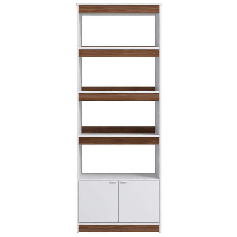 Image 1 Mid-Century Modern Ratzer Bookcase with 5 Shelves in White and Brown