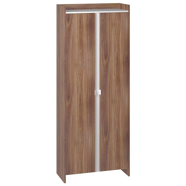 Image 1 Mid-Century Modern Ratzer Storage Cabinet with 11 Shelves in Brown & Wh