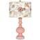 Mid Summer Floral Lamp Shade on Rustique Pink Coral Apothecary Table Lamp