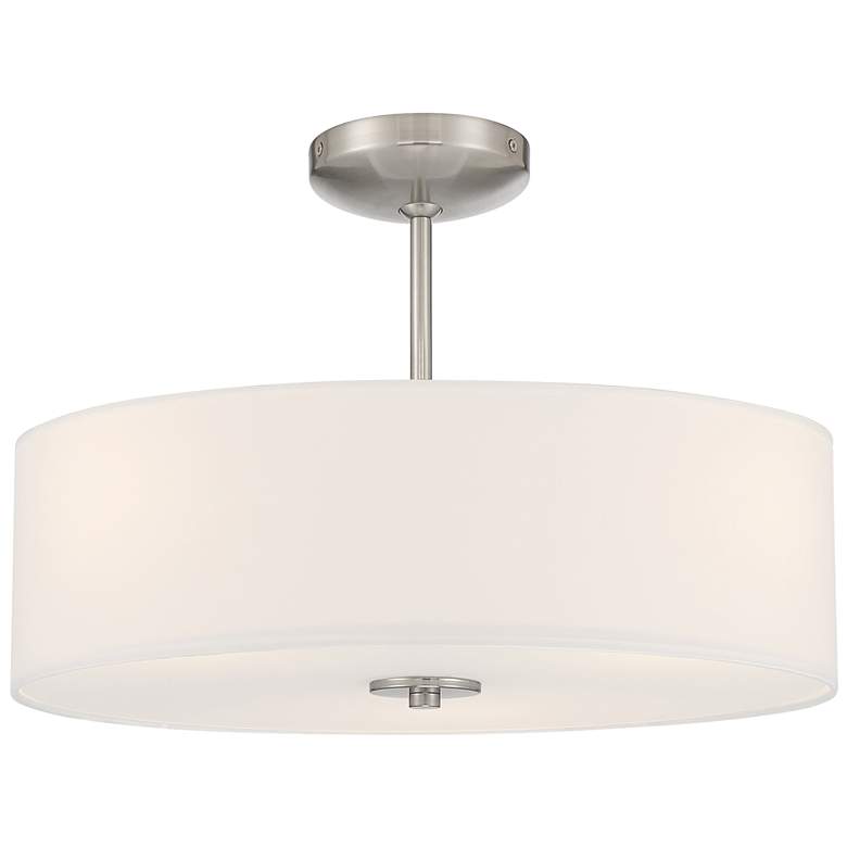 Image 1 Mid Town 18 inch LED Pendant or Semi-Flush - Brushed Steel