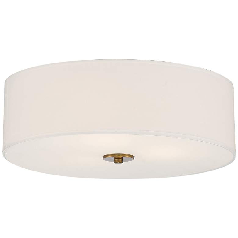 Image 1 Mid Town 18"W Antique Brushed Brass LED Drum Ceiling Light