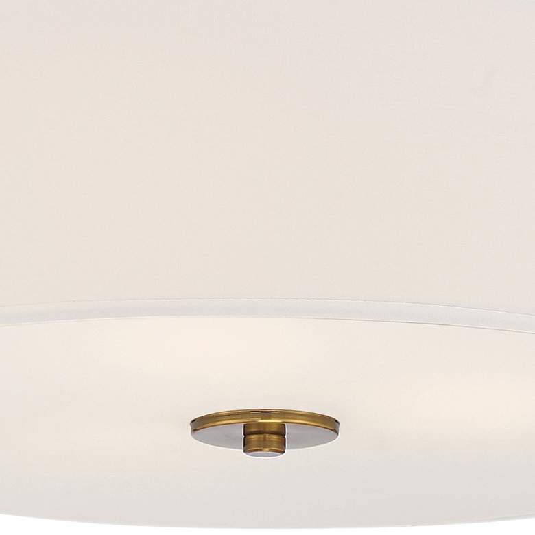 Image 2 Mid Town 18"W Antique Brushed Brass LED Drum Ceiling Light more views