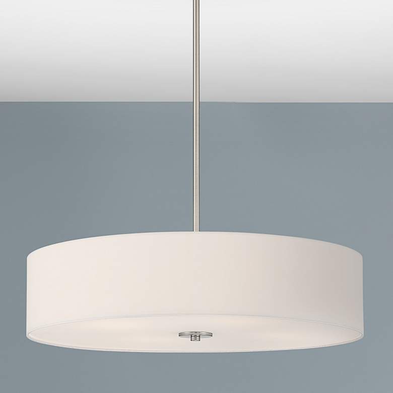 Image 2 Mid Town 24 inch LED Pendant or Semi-Flush - Brushed Steel