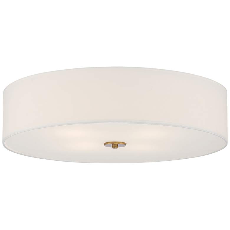 Image 1 Mid Town 24 inch Wide Brass and White LED Large Ceiling Light
