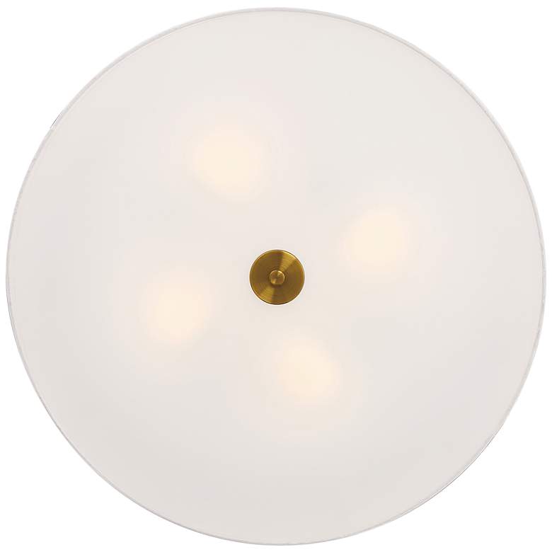 Image 2 Mid Town 24 inch Wide Brass and White LED Large Ceiling Light more views