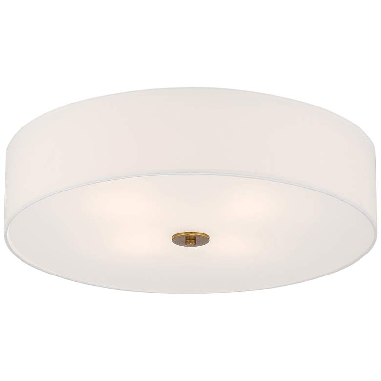 Image 4 Mid Town 24 inch Wide Brass and White LED Large Ceiling Light more views