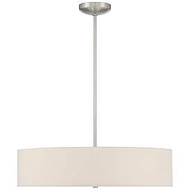 Image5 of Mid Town 24" Wide Brushed Steel LED Drum Pendant Light more views