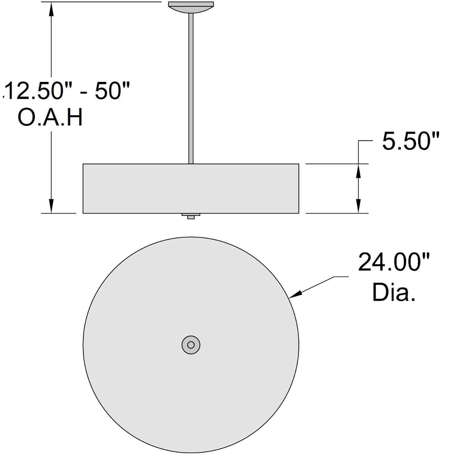 Mid Town 24" Wide Brushed Steel LED Drum Pendant Light in scene