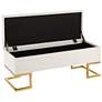 2_Midas Storage Bench in Gold Steel and White Velvet by LumiSource more views
