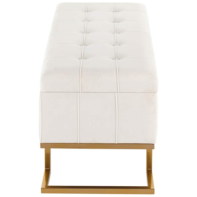 Image 3 Midas Storage Bench in Gold Steel and White Velvet by LumiSource more views