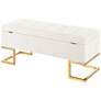 4_Midas Storage Bench in Gold Steel and White Velvet by LumiSource more views
