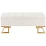 5_Midas Storage Bench in Gold Steel and White Velvet by LumiSource more views