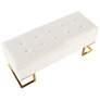6_Midas Storage Bench in Gold Steel and White Velvet by LumiSource more views