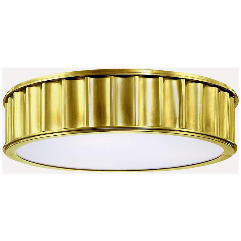 Image 1 Middlebury Round Aged Brass Flushmount Ceiling Light