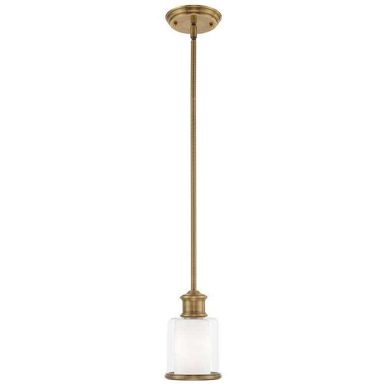 Image 1 Middlebush 1 Light Antique Brass Mini Pendant