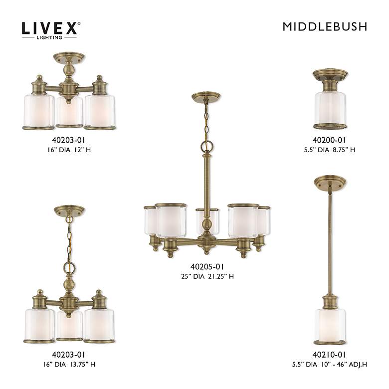 Image 3 Middlebush 1 Light Antique Brass Mini Pendant more views