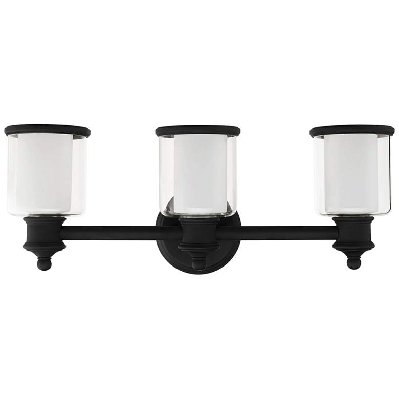 Image 1 Middlebush 23 1/2 inch Wide Black 3-Light Bath Light