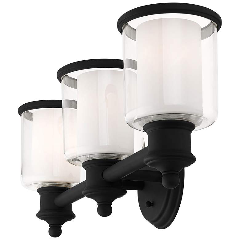 Image 4 Middlebush 23 1/2 inch Wide Black 3-Light Bath Light more views