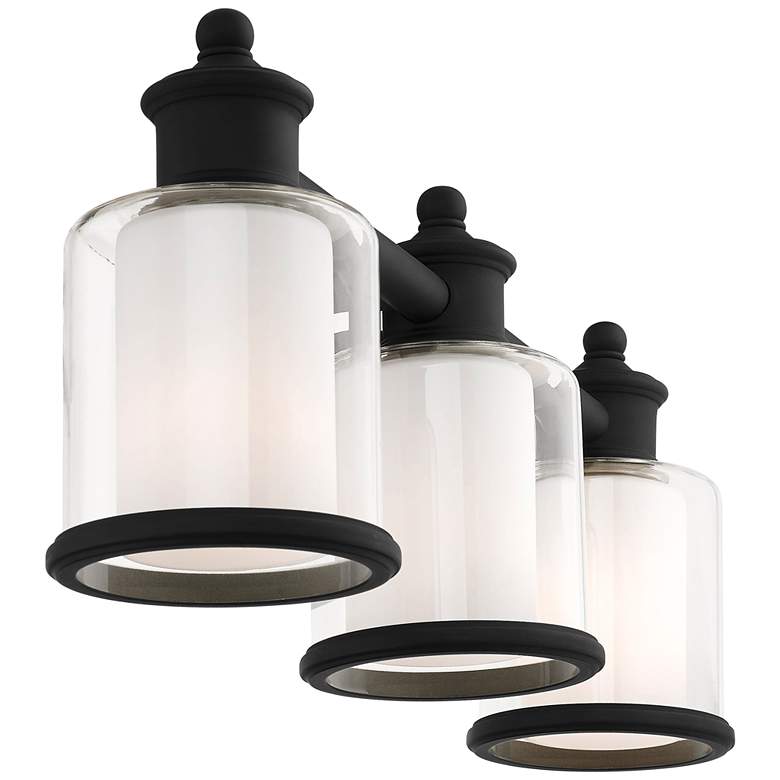 Image 5 Middlebush 23 1/2 inch Wide Black 3-Light Bath Light more views