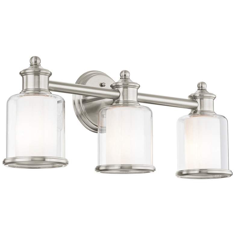 Image 3 Middlebush 23 1/2 inch Wide Brushed Nickel 3-Light Bath Light more views